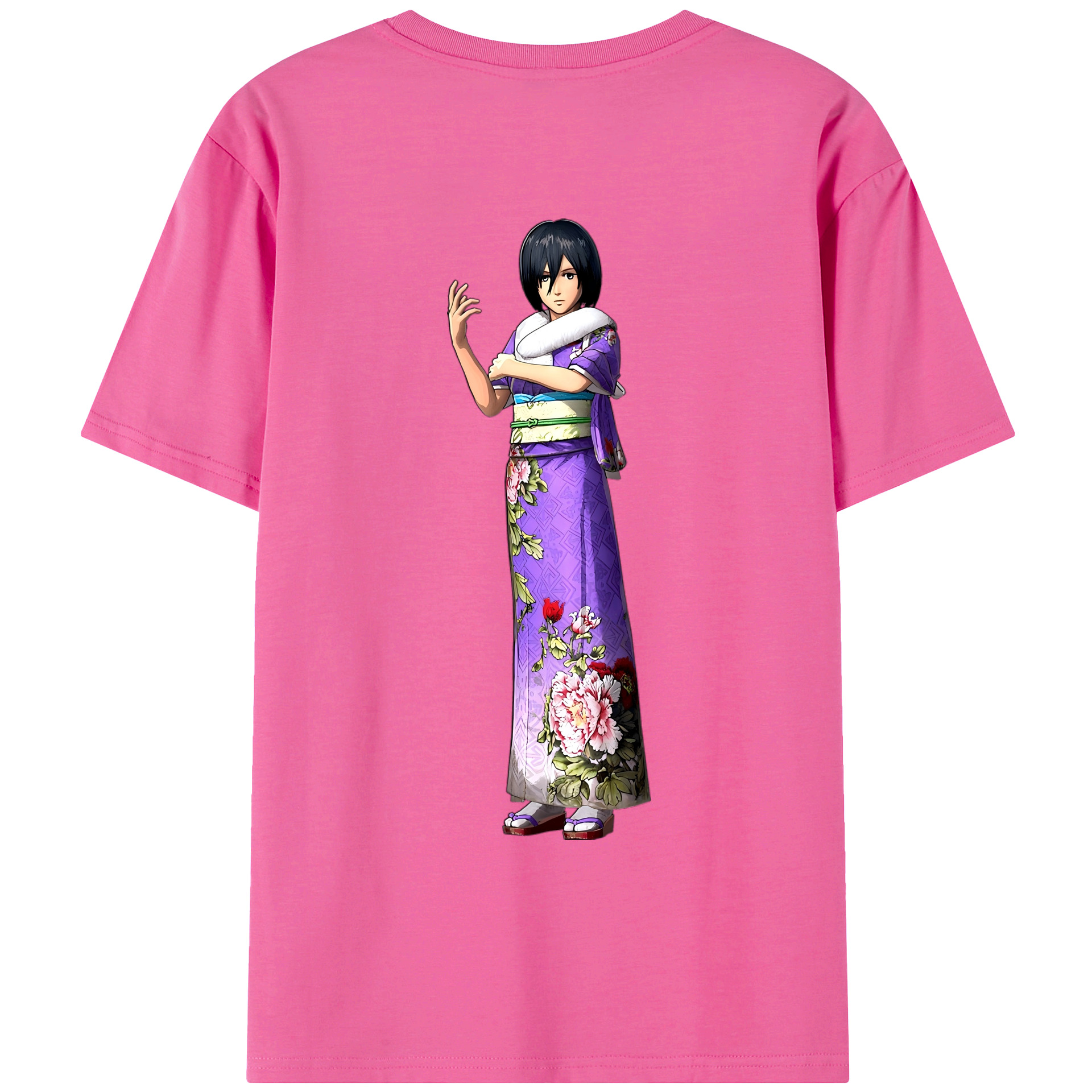 （画像用） 進撃の巨人 ミカサ·アッカーマン Attack on Titan Mikasa Ackerman レディース半袖Tシャツ(バックプリント)